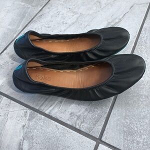 Tieks Black Leather Flats